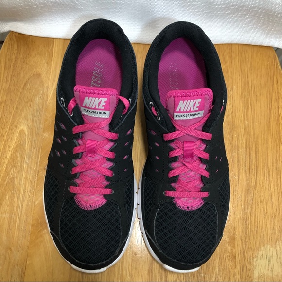 Nike Women's Flex 2013 Run 580440-003 Black Pink  Lace Up Running Shoes 8.5 - Picture 3 of 12
